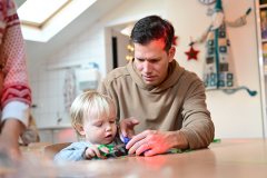 Weihnachtsfeier der 3- bis 5-Jährigen im Obermayr Rosenkindergarten.