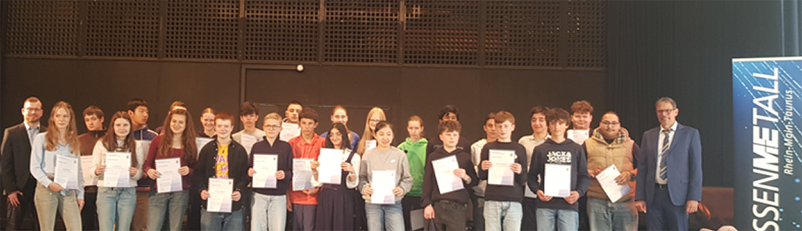 Auszeichnung für die Schüler beim Mathematikwettbewerb des Landes Hessen