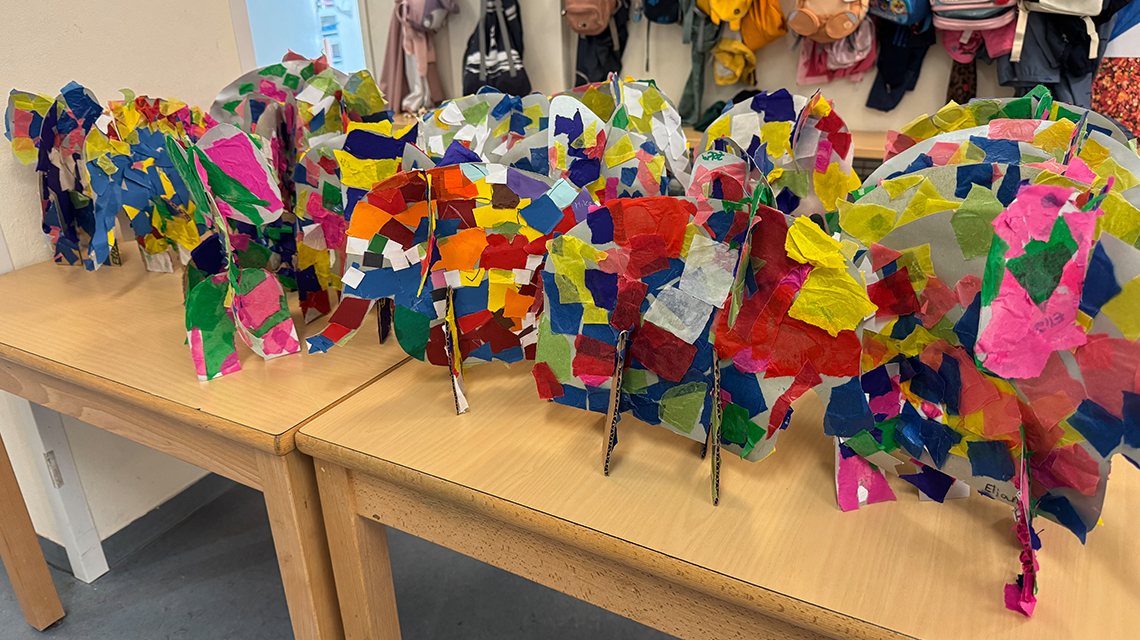 Projektwoche zum Elefanten Elmer im Musischen Kindergarten